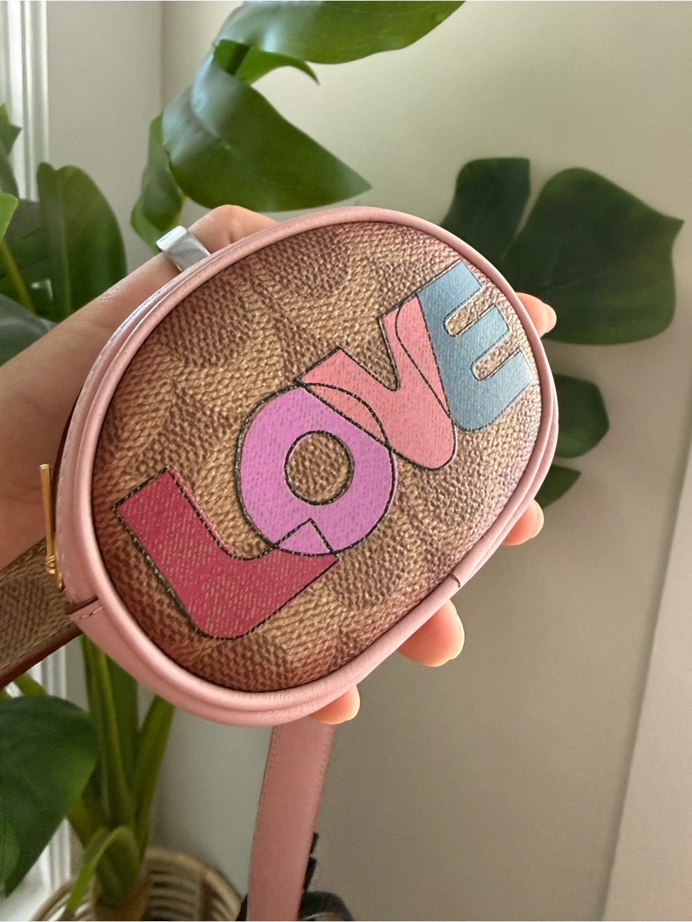 Coach Pink LOVE Signature Belt Bag - Picture 2 of 9